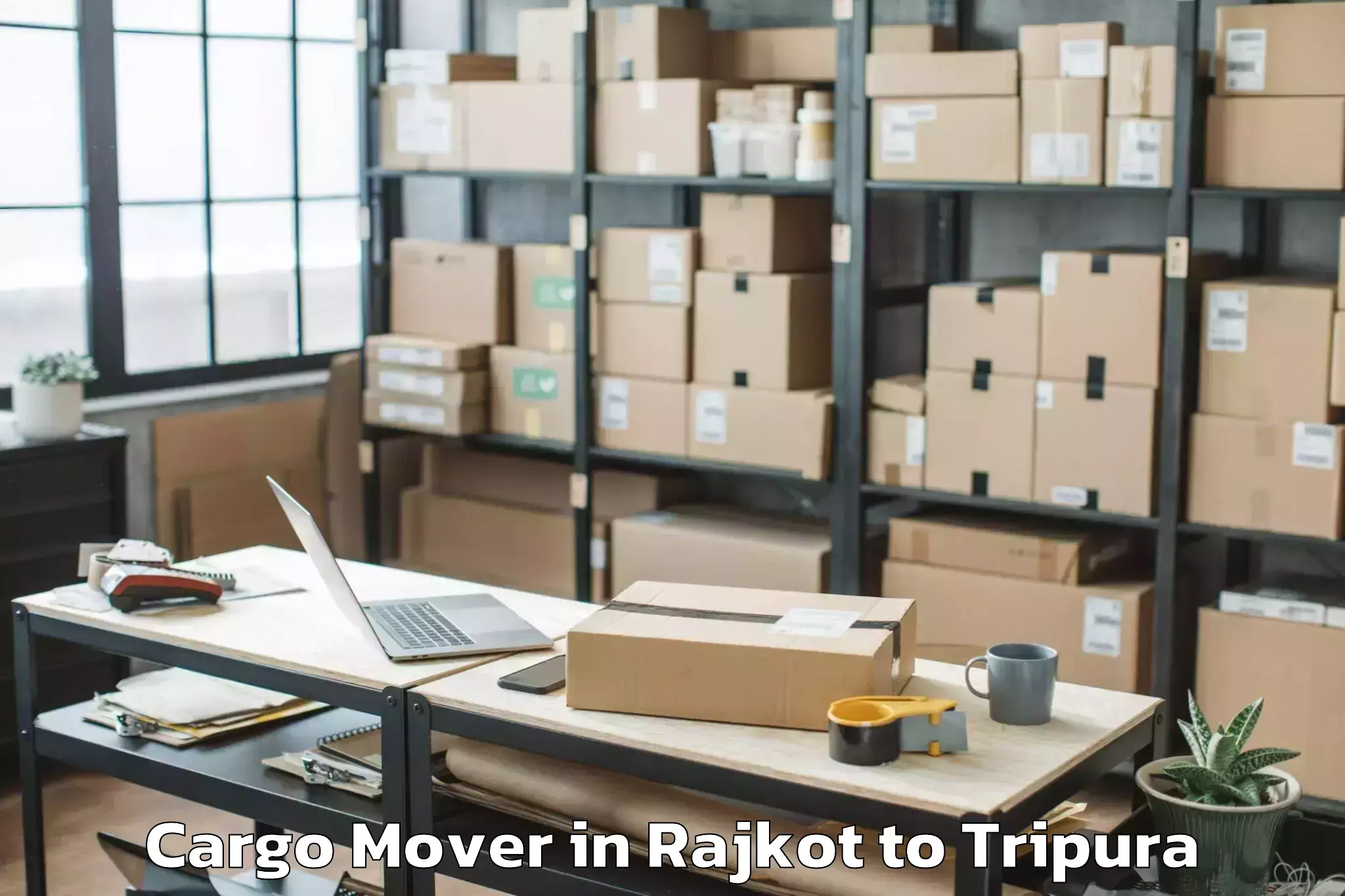 Easy Rajkot to Amarpur Gomati Cargo Mover Booking